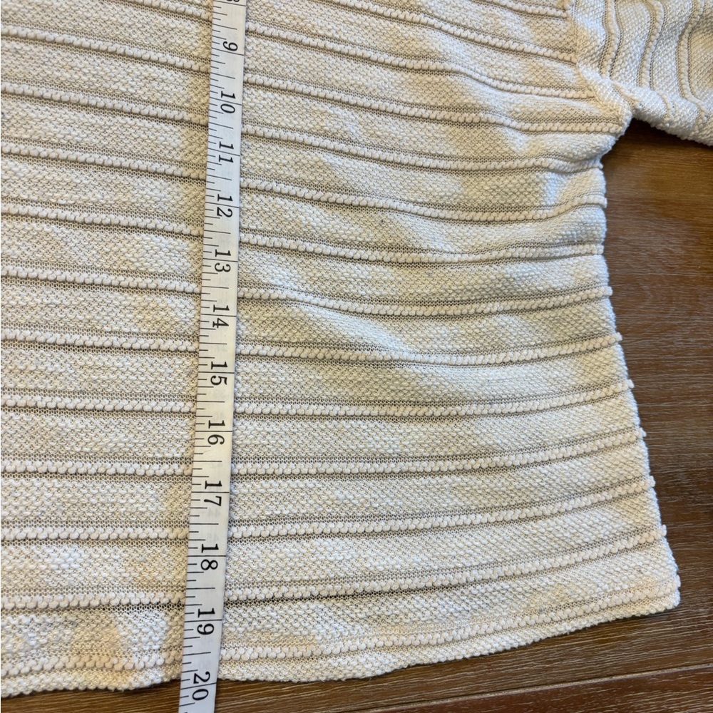 Lulu’s Pretty Cozy Ivory Striped Knit Sweater Top, Size Large - Picture 7 of 12